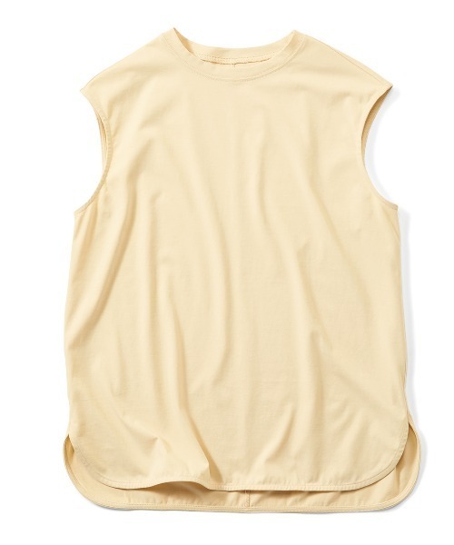 MEDE19F（メデジュウキュウ）の「ＢＲＡＮＤ　ＮＥＷ　ＭＩＸ　ＳＴＹＬＥ　接触冷感のラウンドヘムフレンチスリーブＴシャツ（Tシャツ/カットソー・レディース・ライトブルー/アイボリー/ブラウン・3L/LL/M/S/L）」の7枚目の写真