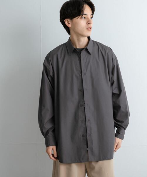 SENSE OF PLACE by URBAN RESEARCH（センスオブプレイスバイアーバンリサーチ）の「『ユニセックス』ブロードレギュラーカラールーズシャツ（シャツ/ブラウス・メンズ・チャコールグレー/ライトブルー/ミント/ブルー系その他・MEDIUM/LARGE）」の19枚目の写真