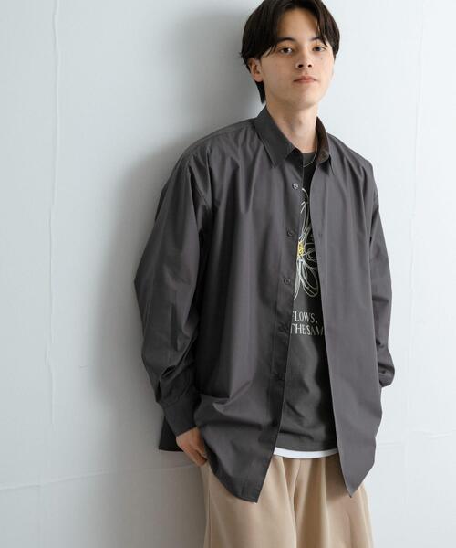 SENSE OF PLACE by URBAN RESEARCH（センスオブプレイスバイアーバンリサーチ）の「『ユニセックス』ブロードレギュラーカラールーズシャツ（シャツ/ブラウス・メンズ・チャコールグレー/ライトブルー/ミント/ブルー系その他・MEDIUM/LARGE）」の21枚目の写真