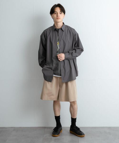 SENSE OF PLACE by URBAN RESEARCH（センスオブプレイスバイアーバンリサーチ）の「『ユニセックス』ブロードレギュラーカラールーズシャツ（シャツ/ブラウス・メンズ・チャコールグレー/ライトブルー/ミント/ブルー系その他・MEDIUM/LARGE）」の22枚目の写真