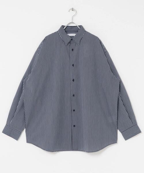 SENSE OF PLACE by URBAN RESEARCH（センスオブプレイスバイアーバンリサーチ）の「『ユニセックス』ブロードレギュラーカラールーズシャツ（シャツ/ブラウス・メンズ・チャコールグレー/ライトブルー/ミント/ブルー系その他・MEDIUM/LARGE）」の9枚目の写真