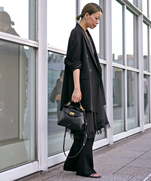 AP STUDIO（エーピーストゥディオ）の「ダブルブレストジャケット（テーラードジャケット・レディース・ブラック/オリーブ・38/36）」の22枚目の写真