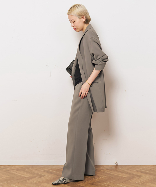 AP STUDIO（エーピーストゥディオ）の「ダブルブレストジャケット（テーラードジャケット・レディース・ブラック/オリーブ・38/36）」の4枚目の写真