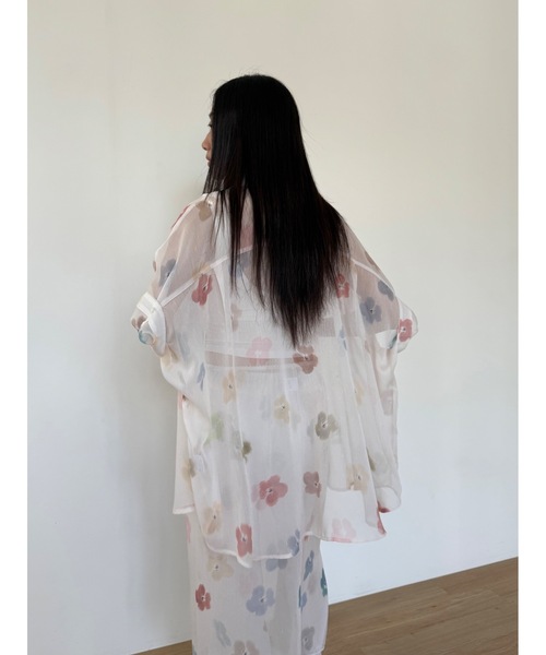 Didot.showroom（ディドット ショールーム）の「【DIDOT.】フラワープリントシアーシャツ（シャツ/ブラウス・レディース・アイボリー/ブラック・FREE）」の16枚目の写真