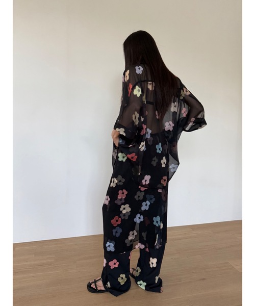 Didot.showroom（ディドット ショールーム）の「【DIDOT.】フラワープリントシアーシャツ（シャツ/ブラウス・レディース・アイボリー/ブラック・FREE）」の18枚目の写真