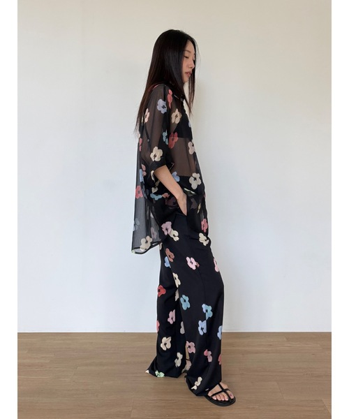 Didot.showroom（ディドット ショールーム）の「【DIDOT.】フラワープリントシアーシャツ（シャツ/ブラウス・レディース・アイボリー/ブラック・FREE）」の21枚目の写真