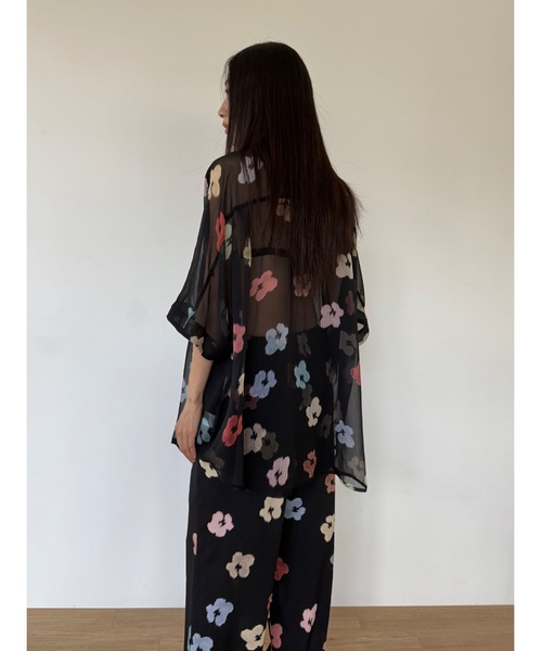 Didot.showroom（ディドット ショールーム）の「【DIDOT.】フラワープリントシアーシャツ（シャツ/ブラウス・レディース・アイボリー/ブラック・FREE）」の22枚目の写真