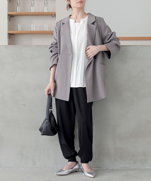 n'OrLABEL(ノアールレーベル)の「【接触冷感】カノコブラウス見えカットソー(Tシャツ/カットソー・レディース・オフホワイト/ブルー/ネイビー・1/2)」の9枚目の写真