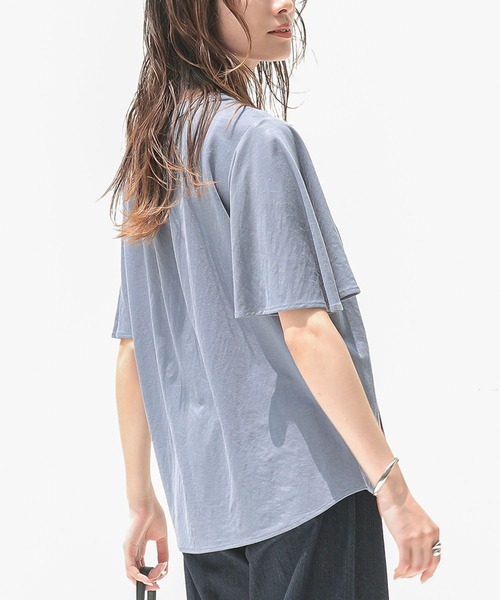 n'OrLABEL(ノアールレーベル)の「【接触冷感】カノコブラウス見えカットソー(Tシャツ/カットソー・レディース・オフホワイト/ブルー/ネイビー・1/2)」の12枚目の写真