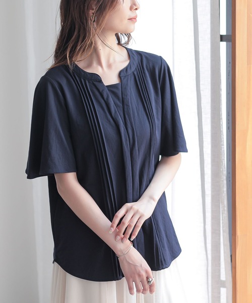n'OrLABEL(ノアールレーベル)の「【接触冷感】カノコブラウス見えカットソー(Tシャツ/カットソー・レディース・オフホワイト/ブルー/ネイビー・1/2)」の15枚目の写真