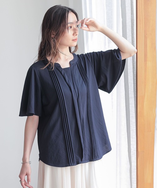 n'OrLABEL(ノアールレーベル)の「【接触冷感】カノコブラウス見えカットソー(Tシャツ/カットソー・レディース・オフホワイト/ブルー/ネイビー・1/2)」の16枚目の写真