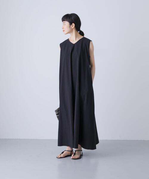 かぐれ(カグレ)の「コットンAラインノースリワンピース(ワンピース・レディース・ネイビー/ブラック・FREE)」の1枚目の写真