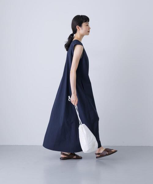 かぐれ(カグレ)の「コットンAラインノースリワンピース(ワンピース・レディース・ネイビー/ブラック・FREE)」の3枚目の写真