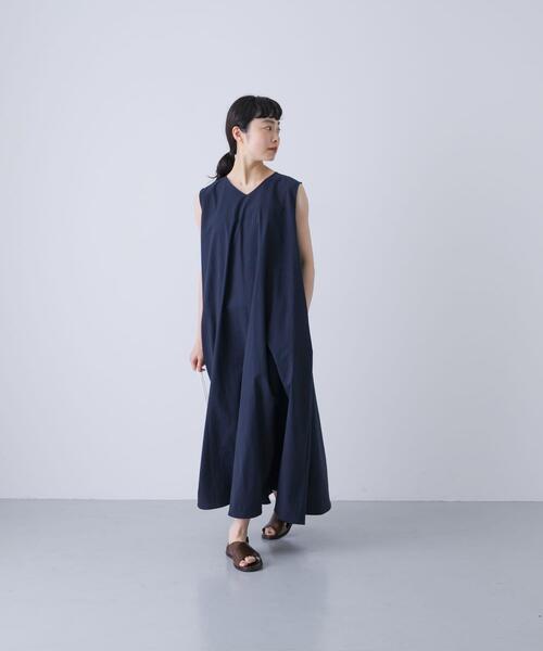 かぐれ(カグレ)の「コットンAラインノースリワンピース(ワンピース・レディース・ネイビー/ブラック・FREE)」の6枚目の写真