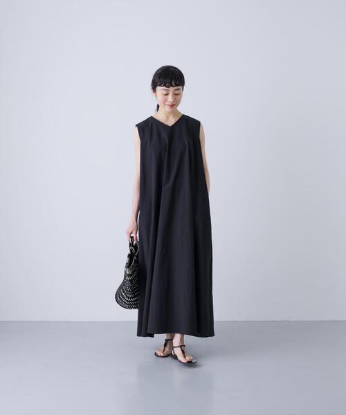 かぐれ(カグレ)の「コットンAラインノースリワンピース(ワンピース・レディース・ネイビー/ブラック・FREE)」の19枚目の写真