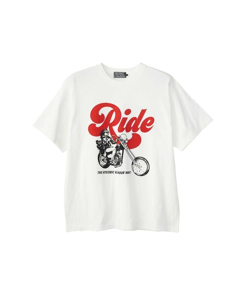 HYSTERIC GLAMOUR（ヒステリックグラマー）の「RIDE A MOTORCYCLE Tシャツ（Tシャツ/カットソー・メンズ・ホワイト/ブラック/ネイビー・SMALL/MEDIUM/LARGE/X-LARGE）」の2枚目の写真