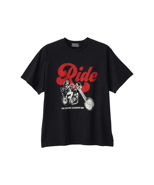 HYSTERIC GLAMOUR（ヒステリックグラマー）の「RIDE A MOTORCYCLE Tシャツ（Tシャツ/カットソー・メンズ・ホワイト/ブラック/ネイビー・SMALL/MEDIUM/LARGE/X-LARGE）」の3枚目の写真
