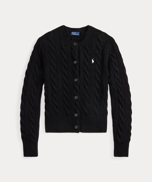 POLO RALPH LAUREN(ポロ ラルフ ローレン)の「ケーブルニット ウールカシミヤ カーディガン(カーディガン/ボレロ・レディース・ブラック系1・S/M/L/XXS/XS/XL)」の8枚目の写真