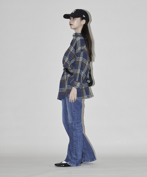 PUBLUX(パブリュクス)の「PUBLUX/パブリュクス オーバーサイズ チェックシャツ 限定展開(シャツ/ブラウス・レディース・ブラウン/ベージュ/オレンジ・フリ-)」の10枚目の写真