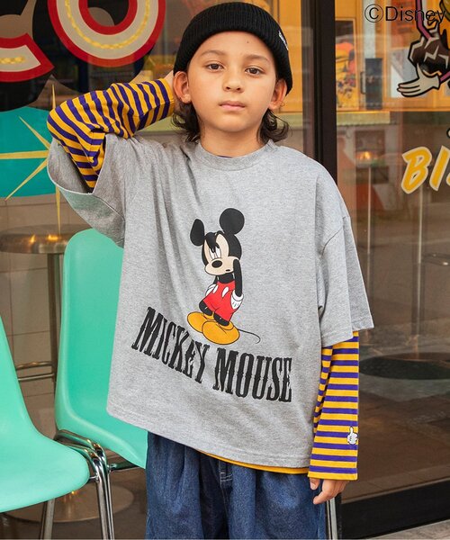Disney（ディズニー）の「ディズニーキャラクター/2PTシャツ（Tシャツ/カットソー・キッズ・ブルー/グレー/オフホワイト・90/100/110/120/130/140/150）」の2枚目の写真