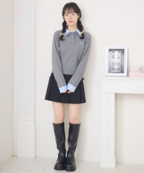 ems excite（エムズエキサイト）の「ドッキングWカラーNTPO（ニット/セーター・レディース・ダークグレー/ピンク/ナチュラル・FREE）」の5枚目の写真