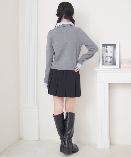 ems excite（エムズエキサイト）の「ドッキングWカラーNTPO（ニット/セーター・レディース・ダークグレー/ピンク/ナチュラル・FREE）」の7枚目の写真