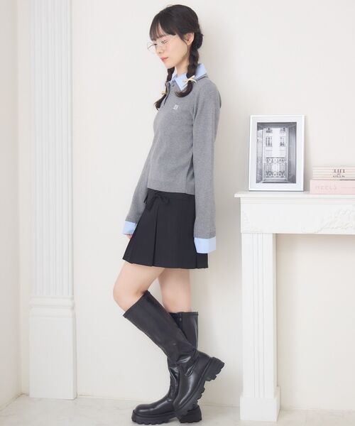 ems excite（エムズエキサイト）の「ドッキングWカラーNTPO（ニット/セーター・レディース・ダークグレー/ピンク/ナチュラル・FREE）」の8枚目の写真