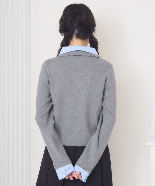 ems excite（エムズエキサイト）の「ドッキングWカラーNTPO（ニット/セーター・レディース・ダークグレー/ピンク/ナチュラル・FREE）」の11枚目の写真