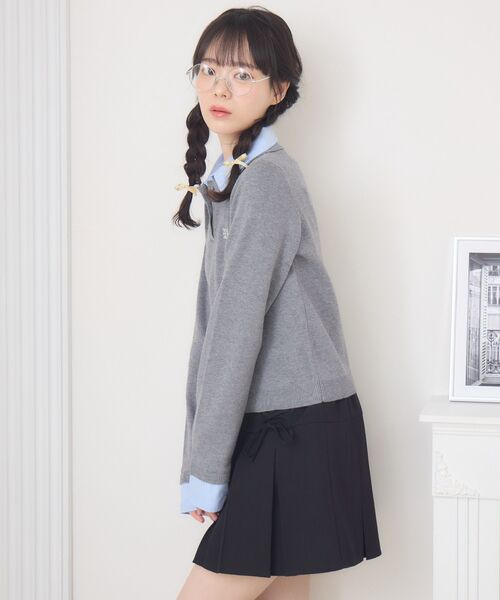 ems excite（エムズエキサイト）の「ドッキングWカラーNTPO（ニット/セーター・レディース・ダークグレー/ピンク/ナチュラル・FREE）」の12枚目の写真