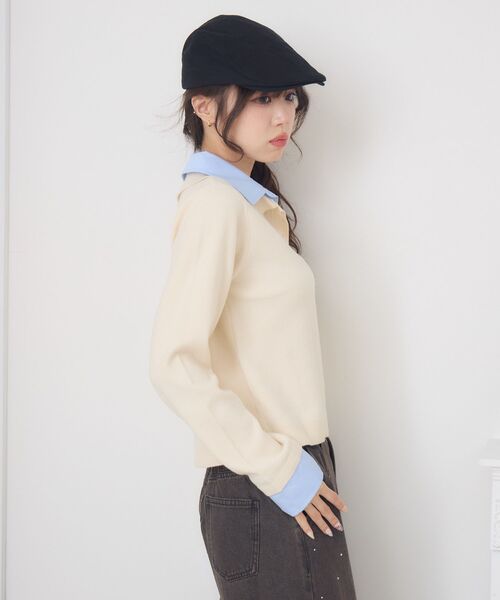 ems excite（エムズエキサイト）の「ドッキングWカラーNTPO（ニット/セーター・レディース・ダークグレー/ピンク/ナチュラル・FREE）」の18枚目の写真