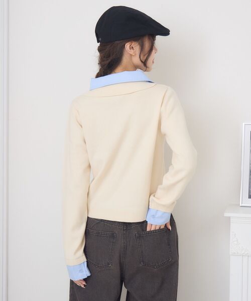 ems excite（エムズエキサイト）の「ドッキングWカラーNTPO（ニット/セーター・レディース・ダークグレー/ピンク/ナチュラル・FREE）」の19枚目の写真