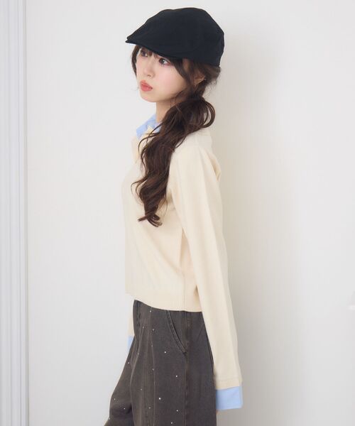 ems excite（エムズエキサイト）の「ドッキングWカラーNTPO（ニット/セーター・レディース・ダークグレー/ピンク/ナチュラル・FREE）」の20枚目の写真