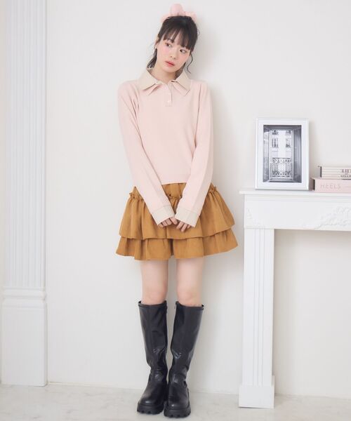 ems excite（エムズエキサイト）の「ドッキングWカラーNTPO（ニット/セーター・レディース・ダークグレー/ピンク/ナチュラル・FREE）」の21枚目の写真