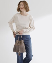 grove | スエードフリンジ巾着ショルダーバッグ(ショルダーバッグ)