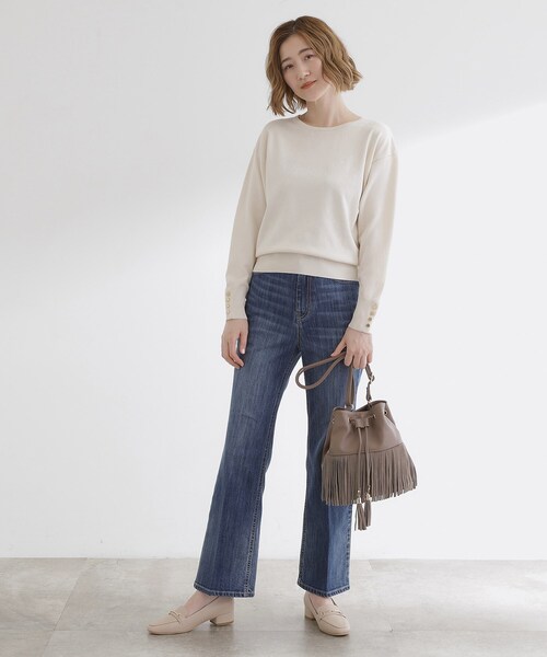 grove（グローブ）の「スエードフリンジ巾着ショルダーバッグ（ショルダーバッグ・レディース・ライトベージュ/ブラウン系その他/ダークブラウン・00）」の15枚目の写真