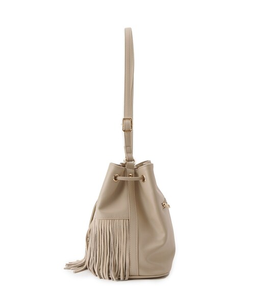 grove（グローブ）の「スエードフリンジ巾着ショルダーバッグ（ショルダーバッグ・レディース・ライトベージュ/ブラウン系その他/ダークブラウン・00）」の5枚目の写真