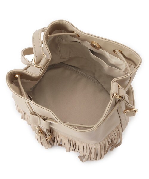 grove（グローブ）の「スエードフリンジ巾着ショルダーバッグ（ショルダーバッグ・レディース・ライトベージュ/ブラウン系その他/ダークブラウン・00）」の8枚目の写真