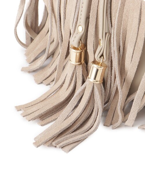 grove（グローブ）の「スエードフリンジ巾着ショルダーバッグ（ショルダーバッグ・レディース・ライトベージュ/ブラウン系その他/ダークブラウン・00）」の17枚目の写真