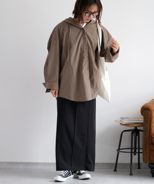 cepo（セポ）の「〈セットアップ対応〉イージーケア ジョーゼットナロースカート（スカート・レディース・ブラウン/ブラック/レッド・M）」の22枚目の写真