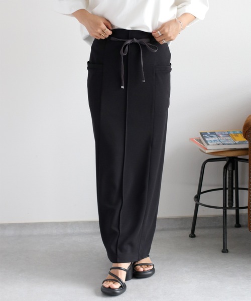 cepo（セポ）の「〈セットアップ対応〉イージーケア ジョーゼットナロースカート（スカート・レディース・ブラウン/ブラック/レッド・M）」の13枚目の写真