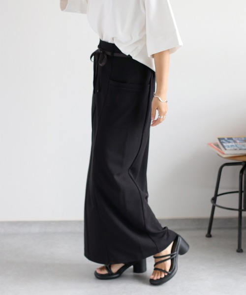 cepo（セポ）の「〈セットアップ対応〉イージーケア ジョーゼットナロースカート（スカート・レディース・ブラウン/ブラック/レッド・M）」の14枚目の写真