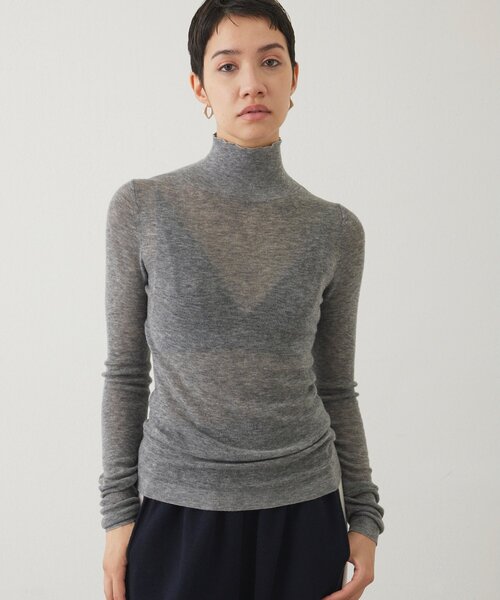 THE PAUSE（ザ ポーズ）の「【THE PAUSE】リブハイネックプルオーバー（ニット/セーター・レディース・グレー/ブルー/オフホワイト・FREE）」の3枚目の写真