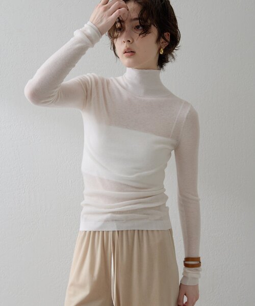 THE PAUSE（ザ ポーズ）の「【THE PAUSE】リブハイネックプルオーバー（ニット/セーター・レディース・グレー/ブルー/オフホワイト・FREE）」の21枚目の写真