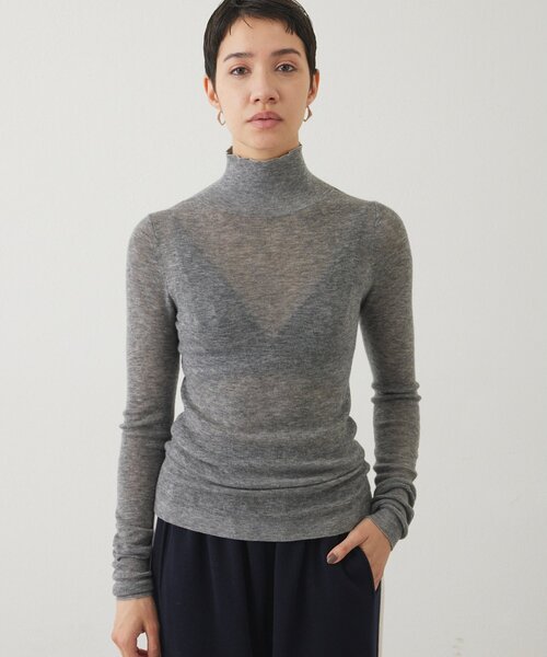 THE PAUSE（ザ ポーズ）の「【THE PAUSE】リブハイネックプルオーバー（ニット/セーター・レディース・グレー/ブルー/オフホワイト・FREE）」の4枚目の写真