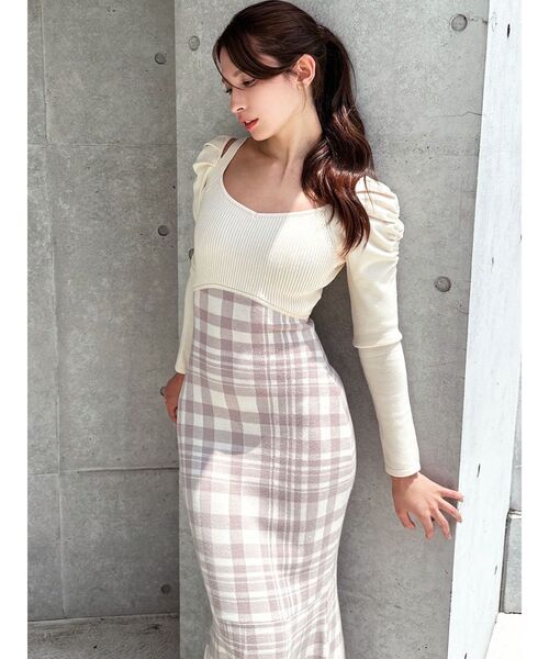 RESEXXY リゼクシー ショルダーオープンマーメイドニットワンピース リゼクシー RESEXXY ショルダーオープンマーメイドニットワンピース