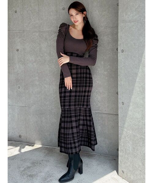 セール】ショルダーオープンマーメイドニットワンピース（ワンピース