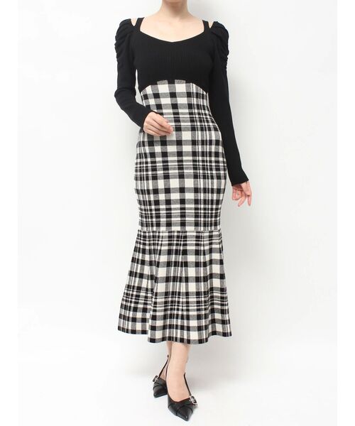 RESEXXY リゼクシー ショルダーオープンマーメイドニットワンピース リゼクシー RESEXXY ショルダーオープンマーメイドニットワンピース