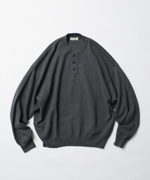 FREAK'S STORE | 限定展開 Relax Fit リラックスフィット スウェットライク ヘンリーネック ニット(ニット/セーター)