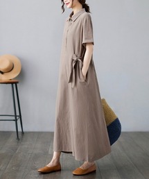 BY THE BAY（バイザベイ）の「ワンピース/ウエストコード襟付きワンピース（ワンピース）」