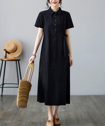 BY THE BAY（バイザベイ）の「ワンピース/ウエストコード襟付きワンピース（ワンピース）」